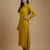 Mustard floral print pure viscose salwar suit