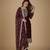 Maroon embroidered pure silk salwar suit