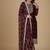Maroon embroidered pure silk salwar suit