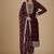 Maroon embroidered pure silk salwar suit