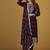 Wine embroidered pure silk salwar suit