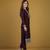 Wine embroidered pure silk salwar suit