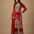 Red sequins pure silk salwar suit