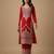 Red sequins pure silk salwar suit
