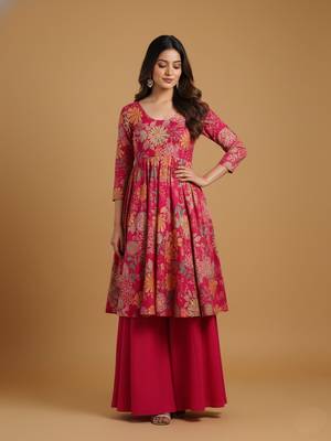 Multicolor printed pure chanderi silk salwar suit 2