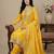 Yellow thread embroidery silk salwar suit