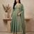 Sea-green sequins silk blend salwar suit