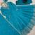 Blue thread embroidery art silk salwar suit