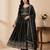 Black thread embroidery art silk salwar suit