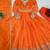 Orange thread embroidery art silk salwar suit