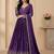 Purple thread embroidery art silk salwar suit