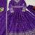 Purple thread embroidery art silk salwar suit