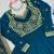 Teal thread embroidery faux georgette salwar suit
