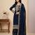 Navy-blue cord faux georgette salwar suit