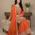 Orange cord faux georgette salwar suit