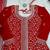 Red thread embroidery faux georgette salwar suit
