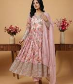 Multicolor sequins faux georgette salwar suit