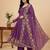 Purple sequins silk blend salwar suit