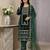 Green embroidered viscose salwar suit