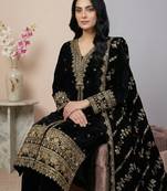 Black sequins viscose salwar suit