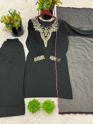 Black sequins faux georgette salwar suit 2