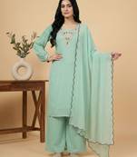 Sky-blue sequins faux georgette salwar suit