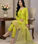 Yellow sequins pure crepe salwar suit