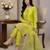 Yellow sequins pure crepe salwar suit