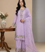 Lavender sequins faux georgette salwar suit