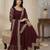 Maroon embroidered faux georgette salwar suit