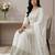 White sequins pure silk salwar suit