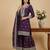 Wine sequins pure silk salwar suit