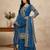 Blue sequins faux georgette salwar suit