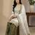 White sequins pure silk salwar suit