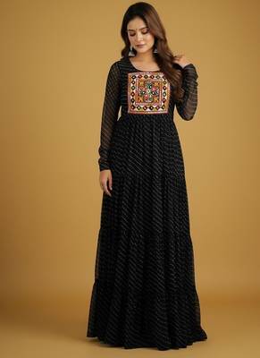Black thread embroidery pure georgette salwar suit 2