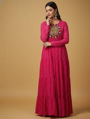 Pink thread embroidery pure georgette salwar suit 2