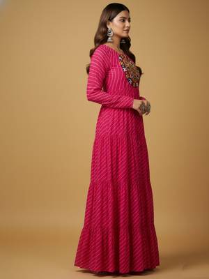 Pink thread embroidery pure georgette salwar suit 3