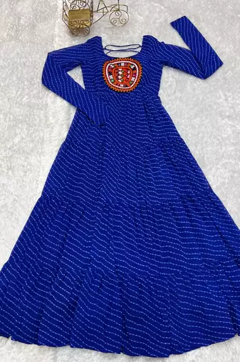 Navy-blue thread embroidery pure georgette salwar suit