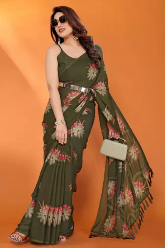 mehendi mannequin store printed saree