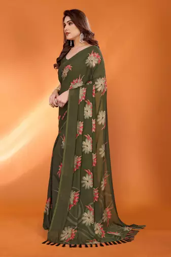 mehendi mannequin store printed saree