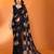 black mannequin store printed saree