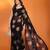 black mannequin store printed saree