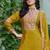  chinon yellow palazzo suit for women chinon fabric