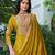  chinon yellow palazzo suit for women chinon fabric