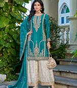  aqua blue palazzo suit for women