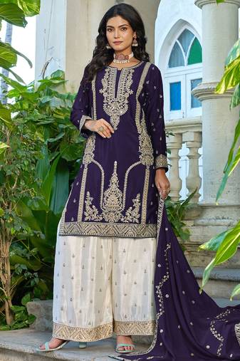  purple palazzo suit for women
