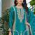  aqua blue palazzo suit for women