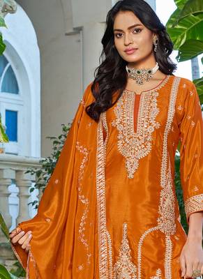 orange palazzo suit for women 3