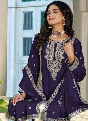purple palazzo suit for women 2