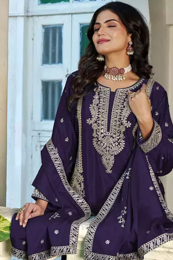  purple palazzo suit for women